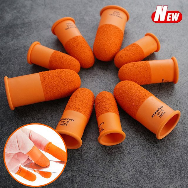 Geekthink Fingerlinge zum Nähen und Zählen, rutschfeste Fingerspitzen-Schutzhandschuhe in Orange - Bild 1