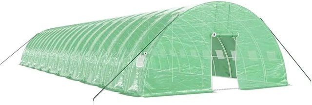 vidaXL Gewächshaus aus verzinktem Stahl mit PE-Folie in Grün, B/T/H: 20 x 6 x 2,85 m - Bild 1