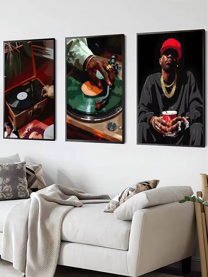Kunstposter Hip Hop Musik Mode Schwarze Frauen Portrait in Schwarz - Bild 6
