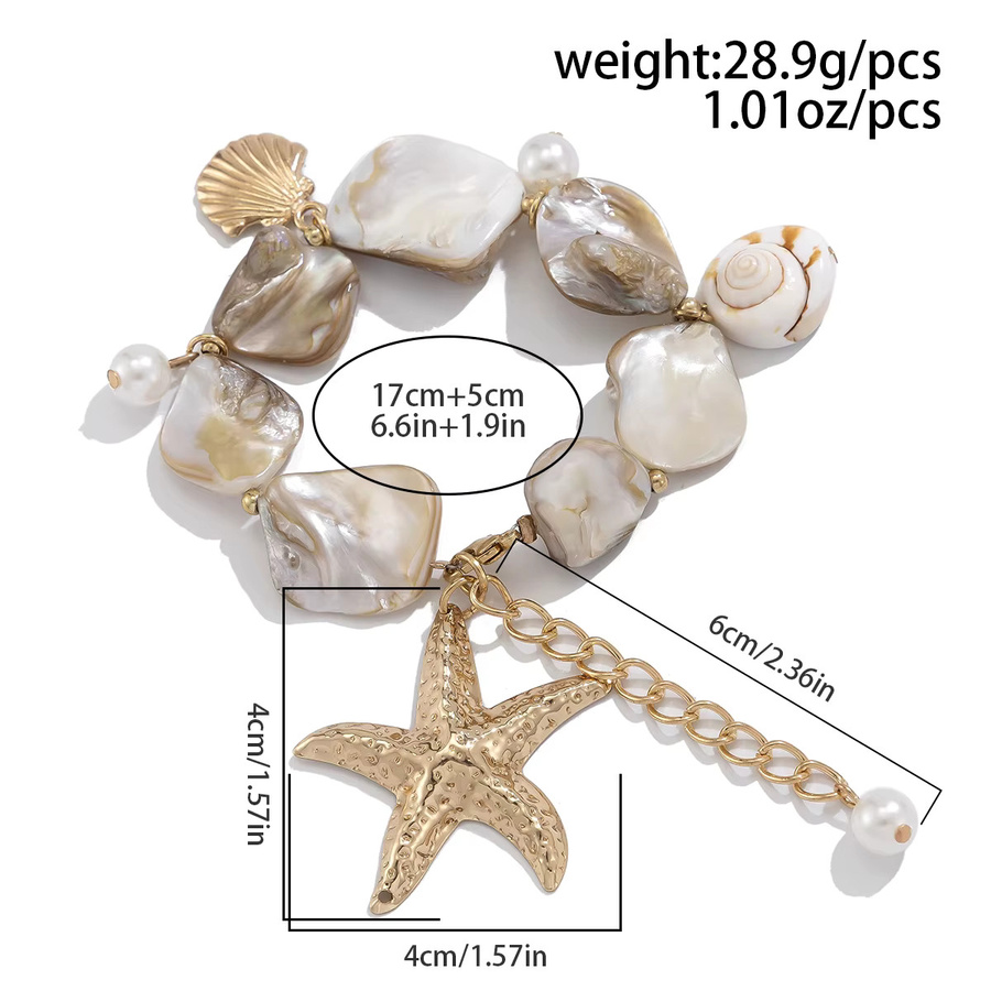 PuRui Armband, Stern Anhänger, Gold, Weißer Stein, Damen - Bild 2