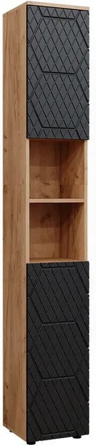 Vicco Hochschrank Irma Badezimmer Eiche Anthrazit B: 30 cm, H: 192 cm - Bild 2