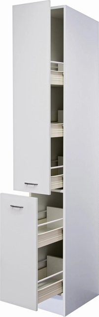Flex-Well Apothekerschrank Wito Küchen-Hochschrank Weiß matt B/H/T: 30 x 200 x 57 cm - Bild 1