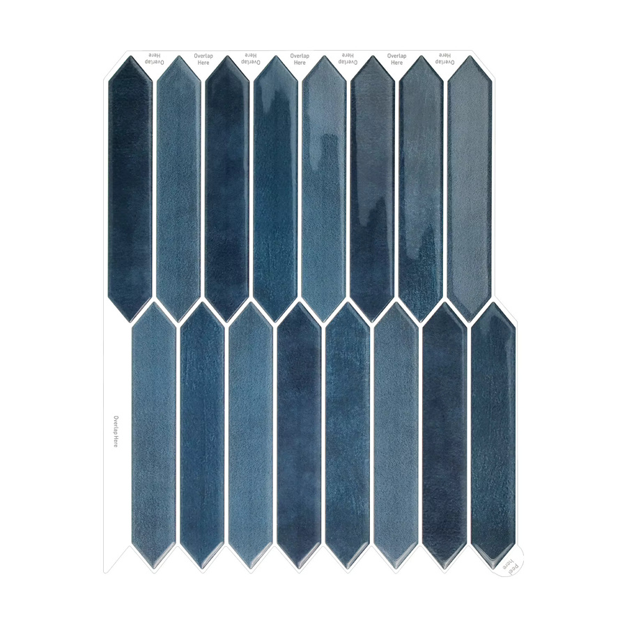 10 Stück selbstklebende 3D Wandaufkleber in Keramikfliesen-Optik von Vividtiles, blau, wasserdichte Vinyl Tapete für Küche und Badezimmer - Bild 7