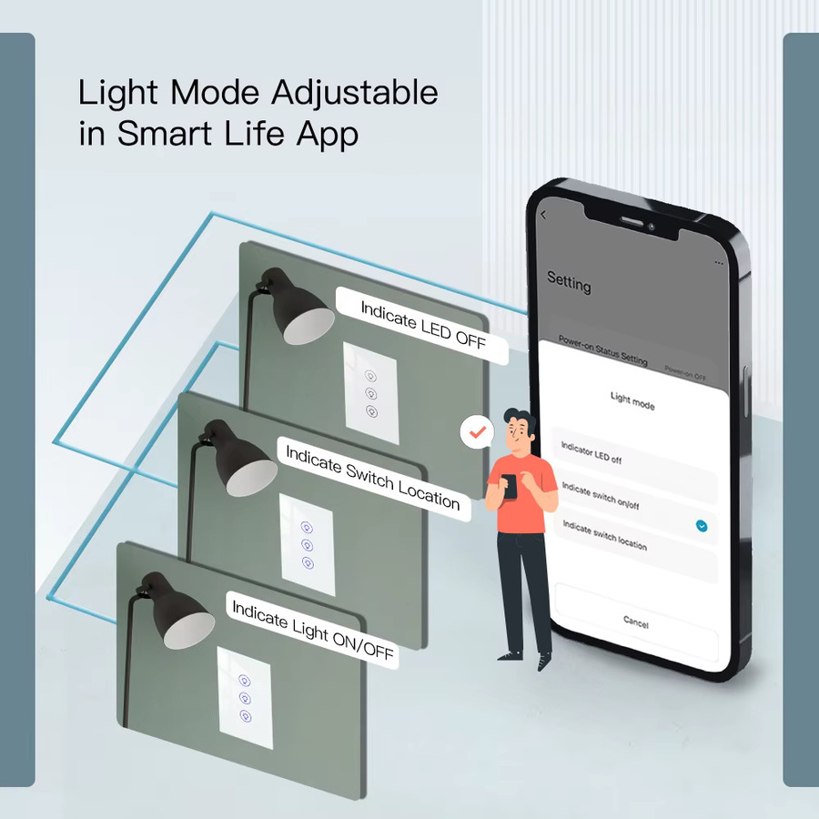 MOES Tuya WiFi Smart Dimmer Wanddimmer mit Fernbedienung, kompatibel mit Alexa und Google Assistant, Smart Life App, erhältlich in Schwarz oder Weiß - Bild 3