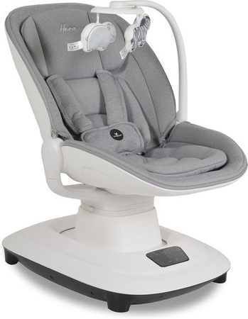 Cangaroo Babywippe Hera elektrisch mit Musik, Moskitonetz und 360-Grad-Drehung in Hellgrau