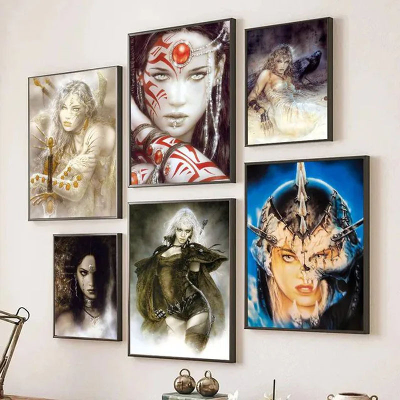 Luis Royo Anime Porträt Wanddekoration selbstklebend mehrfarbig auf Papier - Bild 1