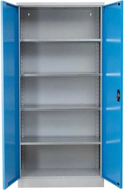 PROREGAL Stahlschrank Bee mit 6 Fachböden und Scharniertüren in Grau, H x B x T: 195 x 92 x 50 cm - Bild 1