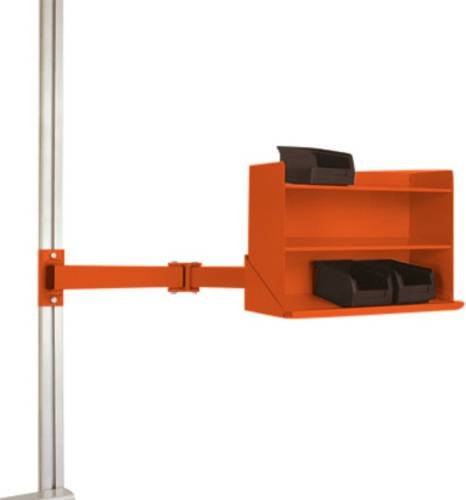 Manuflex LZ8248.2001 ESD Sichtboxen-Regal-Halter mit Doppelgelenk für UNIVERSAL und CANTOLAB, Orange, B/T/H: 43,5 x 16,5 x 12,0 cm - Bild 1