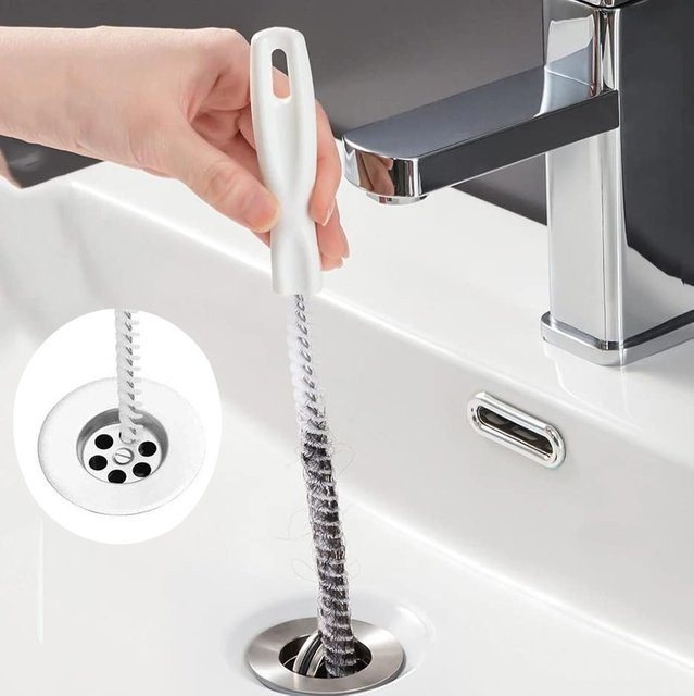 Flexible Reinigungsbürste von Kitchya für Waschbecken und Abflüsse in Weiß - Bild 1