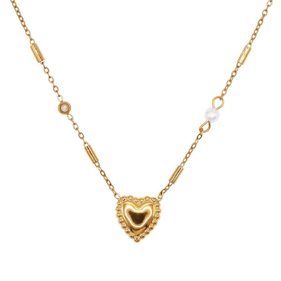 Heideman Kette, Edelstahl, Gold, Perle, Damen - Bild 1