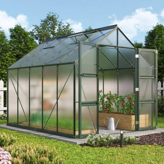 Vitavia Gewächshaus Domus 8300 in Smaragdgrün mit 8,3 m² Fläche und 4 mm Polycarbonat-Verglasung - Bild 1