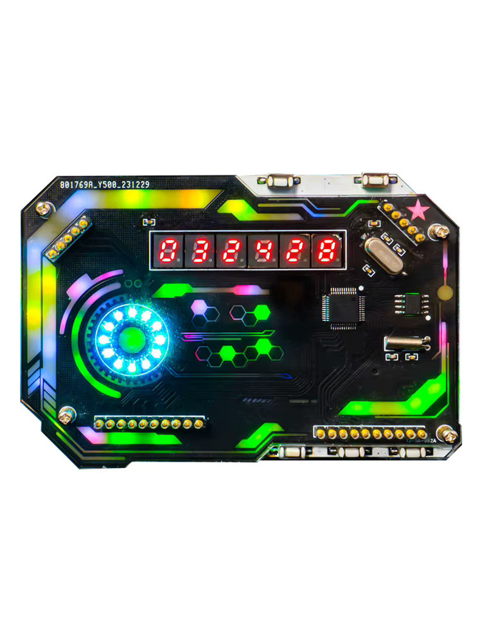 DIY Elektronik-Bausatz Cyberpunk RGB Digitaluhr mit USB-C Schnittstelle zum Selbstlöten in Multicolour - Bild 4