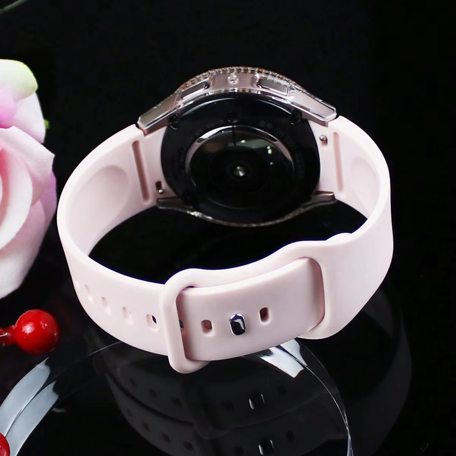 Samusak Uhrenarmband Silikon, Diamant-Hohlgehäuse, Samsung Galaxy Watch4 5 6 7 - Bild 3