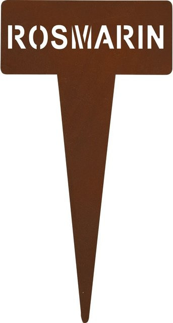 Kräuterstecker Rosmarin aus Metall in Braun, Höhe: 15 cm - Bild 1