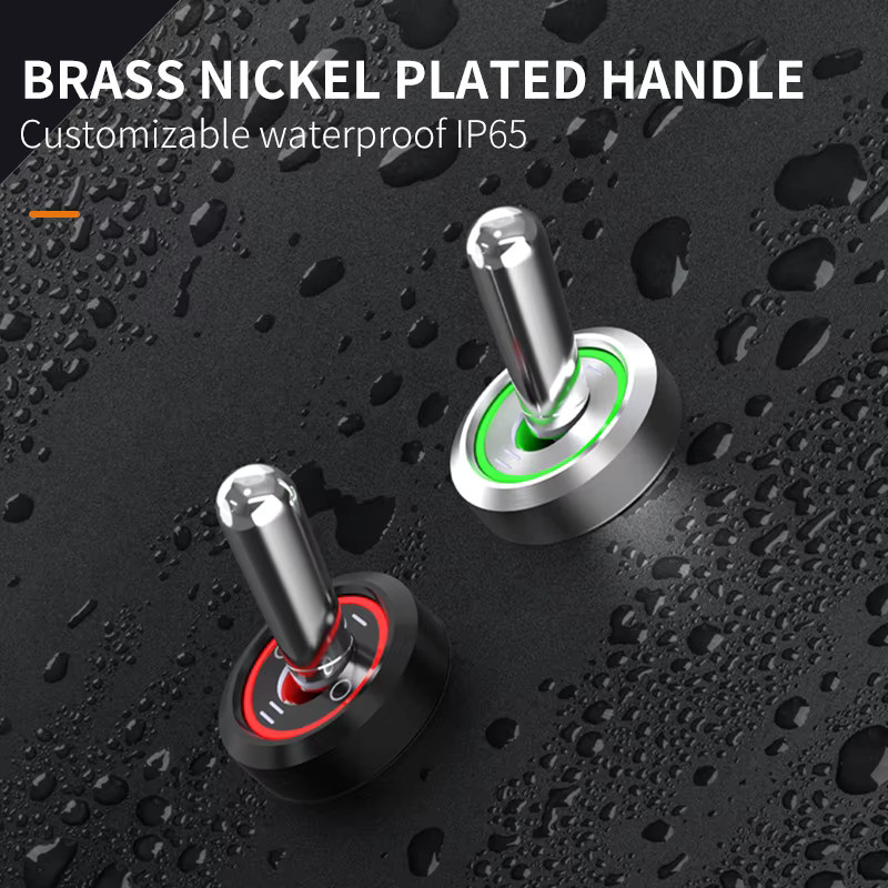LANBOO Kippschalter mit 16 mm Montageloch, Einzelkontakt, 3/2 Positionsauswahl, Farbe: Silber - Bild 3