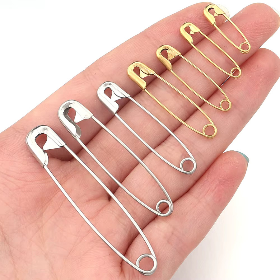 10 Stück Sicherheitsnadeln aus Edelstahl in Gold und Silber für DIY Handwerk und Nähzubehör - Bild 2