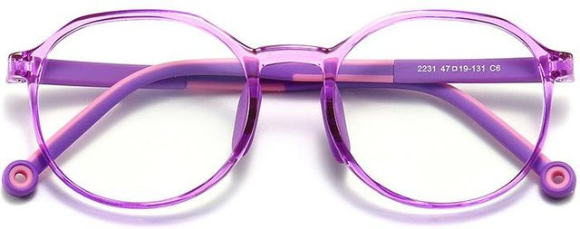 Bai Fen Bai Electronic 3C 49529 Korrektionsbrille, Kinder, Rund, Vollrand, TR90, purple - Bild 1