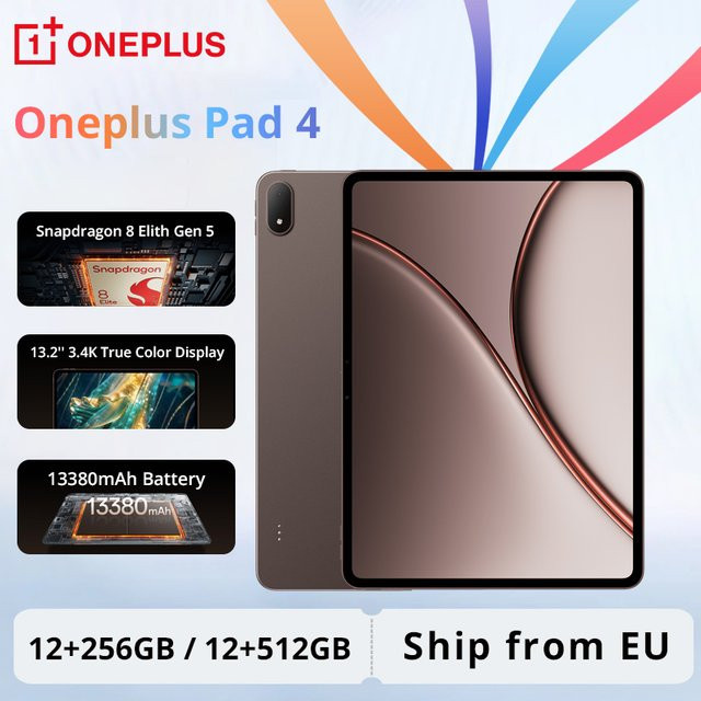 OnePlus Pad 4 Tablet WiFi Snapdragon 8 Elite Gen 5 13,2 Zoll LCD 144Hz 13380mAh Akku 8 Lautsprecher 13MP Kamera Grau - Bild 1