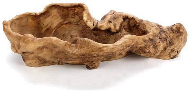 KEKA Pastoral Retro Landschaft Blumentopf aus Harz in Baumstumpf-Optik, Rustikale Treibholz Skulptur für Sukkulenten, Braun - Bild 1