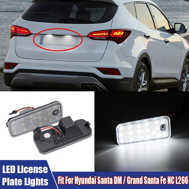 Dreamburgh 2er-Set LED Kennzeichenleuchten für Hyundai Santa Fe DM und Grand Santa Fe NC (2013-2018) mit 18 LEDs - Bild 1
