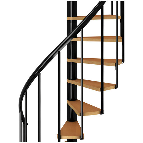 Dolle Spindeltreppe Calgary aus Buchenfurnier mit Geländer in Anthrazit, Durchmesser: 120 cm - Bild 5