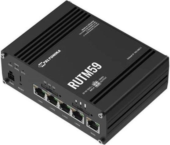 Teltonika RUTM59 5G Wireless Router mit 4-Port Gigabit Switch in Schwarz für die DIN-Schiene - Bild 1