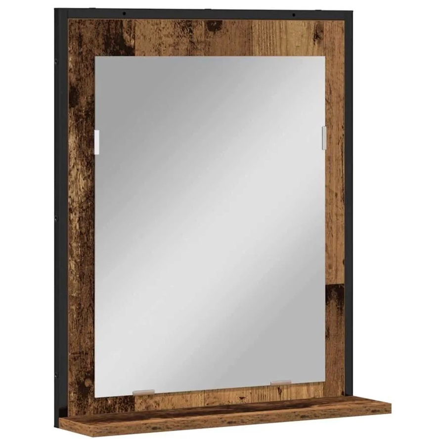 vidaXL Spiegel aus Altholz in Braun mit Glas und Engineered Holz, B/H/T: 50 x 60 x 12 cm - Bild 2