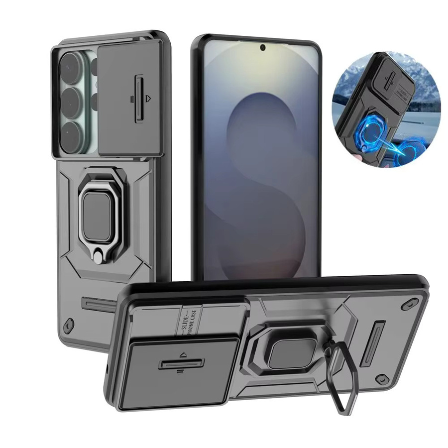 Magnetische Schutzhülle für Samsung Galaxy S26 S25 S24 S23 Plus Ultra in Schwarz mit 360 Grad rotierender Auto-Halterung und Kameraschutz - Bild 3