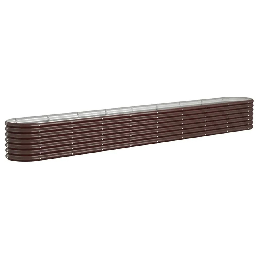 vidaXL Hochbeet aus verzinktem Stahl in Braun, B/T/H: 332 x 40 x 36 cm - Bild 2