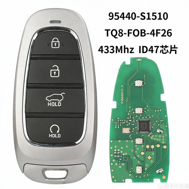 Hyundai Santa Fe Autoschlüssel mit 4 Tasten und ID47 Chip, 433 MHz Frequenz, Ersatzfernbedienung 95440-S1510 von QZKJ - Bild 1
