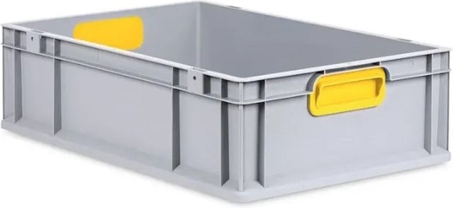 PROREGAL Eurobox Nextgen Color Transportbox mit Griffen und glattem Boden, Gelb, H x B x T: 17 x 40 x 60 cm, 34 Liter - Bild 1