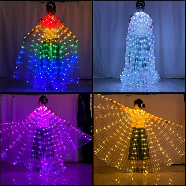 YEAHUI EL LED leuchtender Schmetterlings-Tanzflügel-Umhang, Bunt / Mehrfarbig - Bild 1