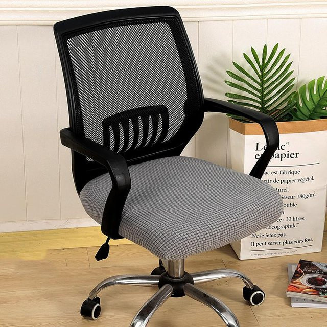 Bestbags Universal Bürostuhl Sitzbezug mit geteilten Armlehnen, grauer Stretch-Sesselbezug aus Polyester und Elastan - Bild 1