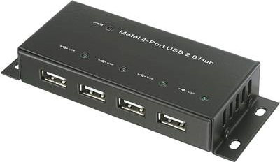Renkforce 4 Port USB 2.0-Hub im Metallgehäuse zur Wandmontage Schwarz - Bild 2