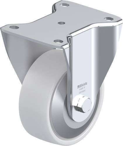 Blickle Bockrolle BH-PO 127XR-FA in Weiß mit Kunststoffrad, Durchmesser: 125 mm, Tragfähigkeit: 400 kg - Bild 1