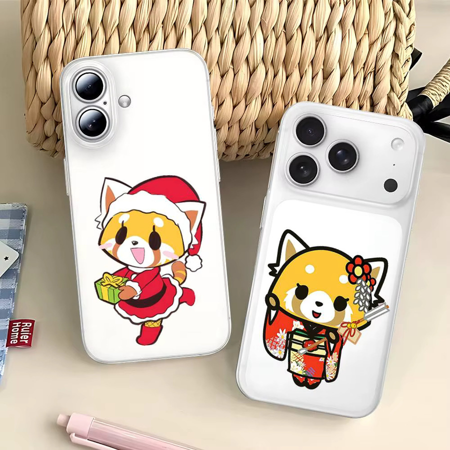 Aggretsuko Anime Handyhülle Transparent Weich und Stoßfest für iPhone 17 16 15 14 13 12 11 Pro Max Mini - Bild 4