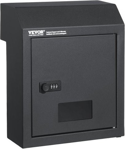 VEVOR Einbau-Briefkasten aus Stahl mit Zahlenschloss in Dunkelgrau, B/H/T: 30,5 x 36,0 x 15,5 cm - Bild 1