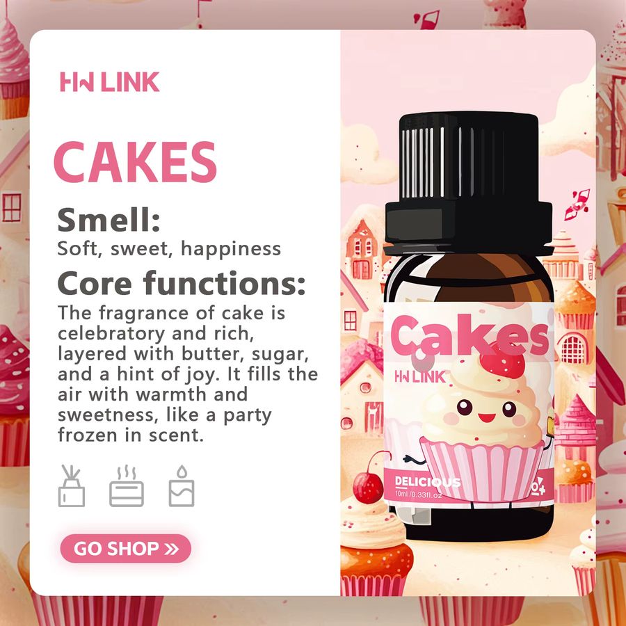 HWLINK Ätherisches Öl Kuchen 10 ml in Braunglas für Aromatherapie und DIY-Projekte - Bild 3