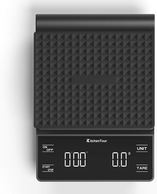 Digitale Kaffee Waage mit Timer von FEB.WIND in Schwarz, Multifunktionswaage für Espresso mit LCD-Display, Kapazität 3 kg, Genauigkeit 0,1 g - Bild 1