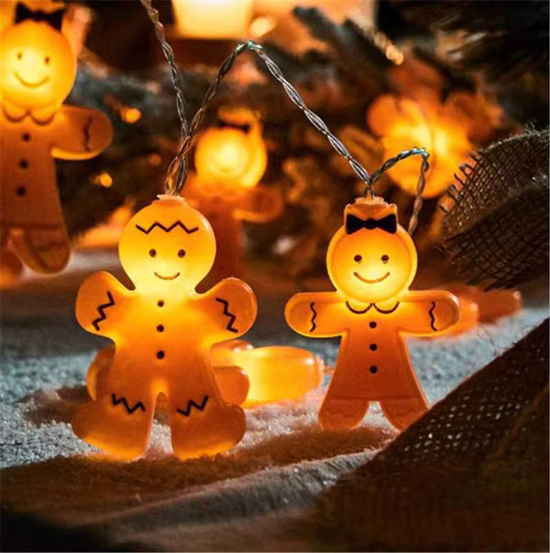 Joy-enlife LED Weihnachts-Lichterkette Lebkuchen-Männer mit 10 warmweißen LEDs, 1,5 m Länge - Bild 2