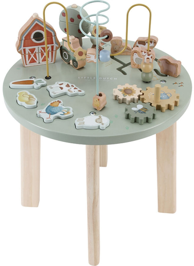 Little Dutch Little Farm Holz-Aktivitäten-Tisch, Tiere, Bauernhof, Bunt / Mehrfarbig - Bild 1