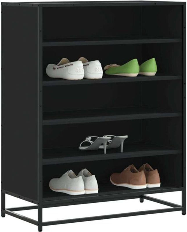 Vidaxl Schuhschrank Modern in Schwarz aus Holzwerkstoff und Metall, B/T/H: 75 x 38 x 97,5 cm - Bild 1