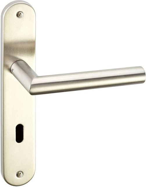 SO-TECH Türdrücker WILMA Edelstahl Langschild Buntbart BB in Silber gebürstet, B/H: 225 x 61 mm - Bild 1