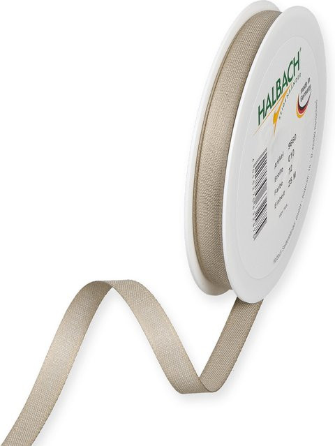 Halbach Dekoband in Baumwolloptik aus Polyester, Breite: 10 mm, Länge: 7 m, Grau-Braun - Bild 1