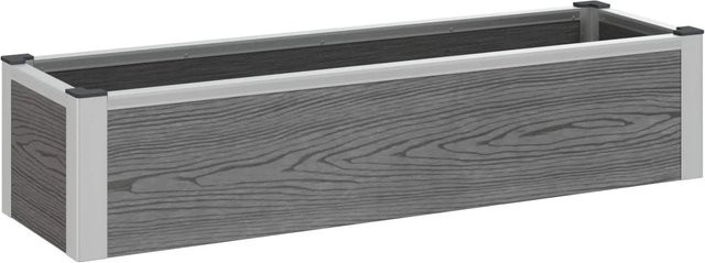 vidaXL Hochbeet aus WPC und Aluminium in Grau, B/T/H: 100 x 30 x 22 cm - Bild 1