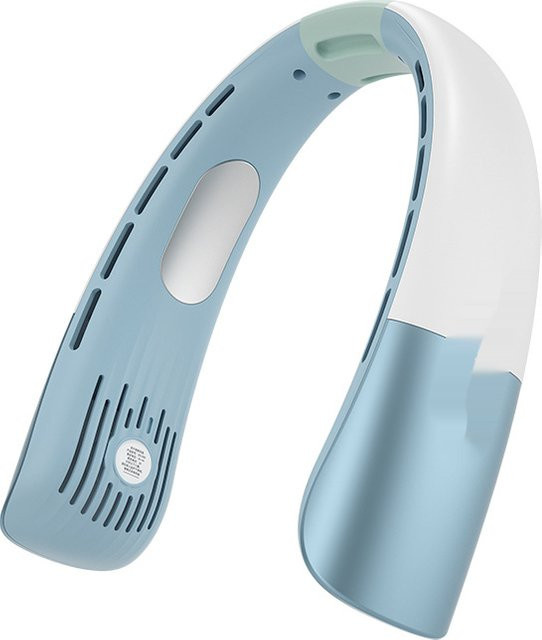 Bytelike Tragbarer Halsventilator in Blau, bladeless mit 360 Grad Kühlung, 5 Geschwindigkeiten und wiederaufladbarem Akku - Bild 1