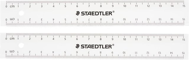 STAEDTLER Lineal aus Kunststoff, transparent, 2 Stück, Länge: 15 cm - Bild 1