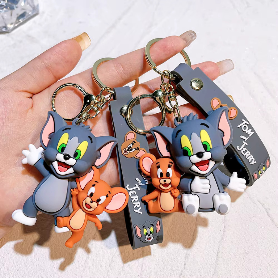 Bandai Schlüsselanhänger, Katzen & Maus, PVC, Bunt, Unisex - Bild 2