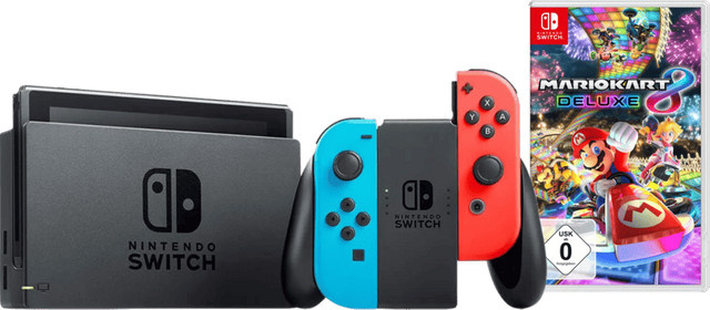 Nintendo Switch Konsole Rot/Blau mit Mario Kart 8 Deluxe - Bild 1