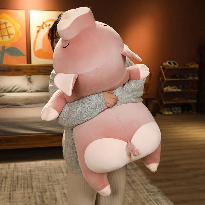 Liegendes Plüschschwein, Stofftier, 50cm, ab 14 Jahre - Bild 2